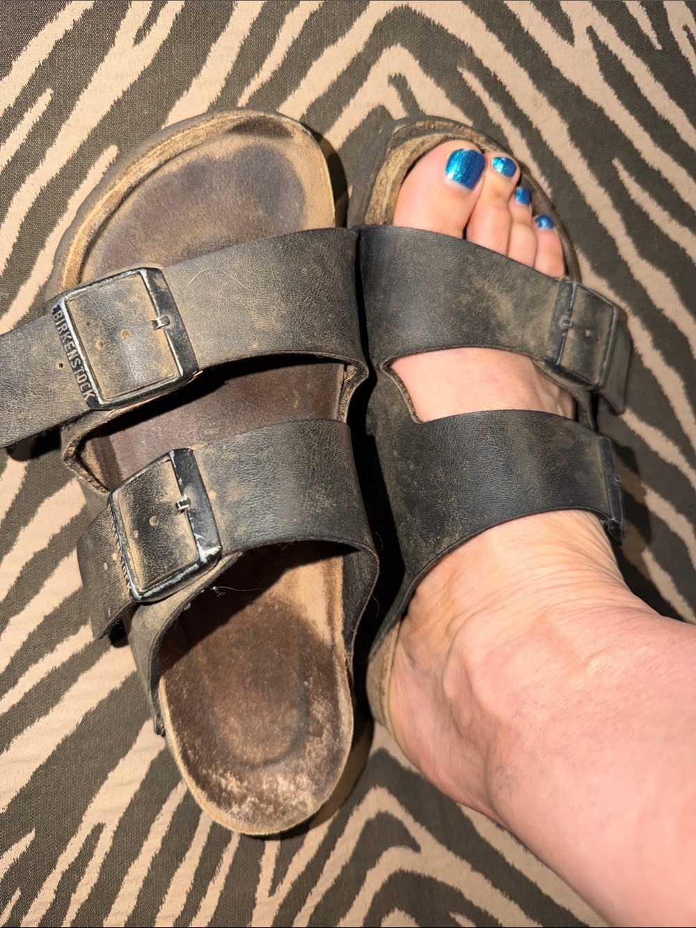 My Women's Birkenstock Brown Slide Sandals with Adjustable Strap